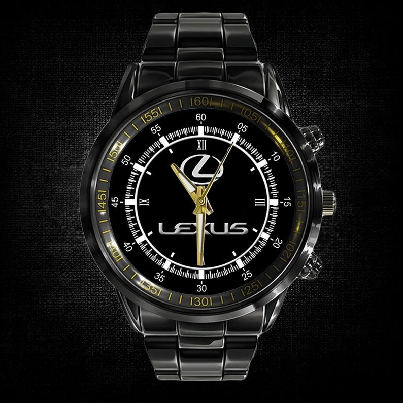 Lexus Car Exclusive Logo Black Stainless Steel Watch Gift for Motor Car Lover