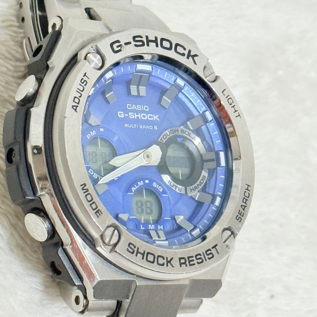 CASIO G SHOCK GST W110D Blue G STEEL Radio Solar Tough Solar