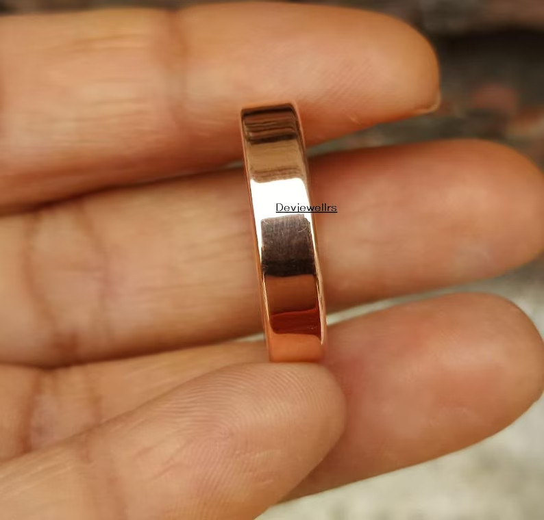Solid Copper Wide Band Ring , 100% Pure CopperRings Jewelry, Thumb Boho All Size