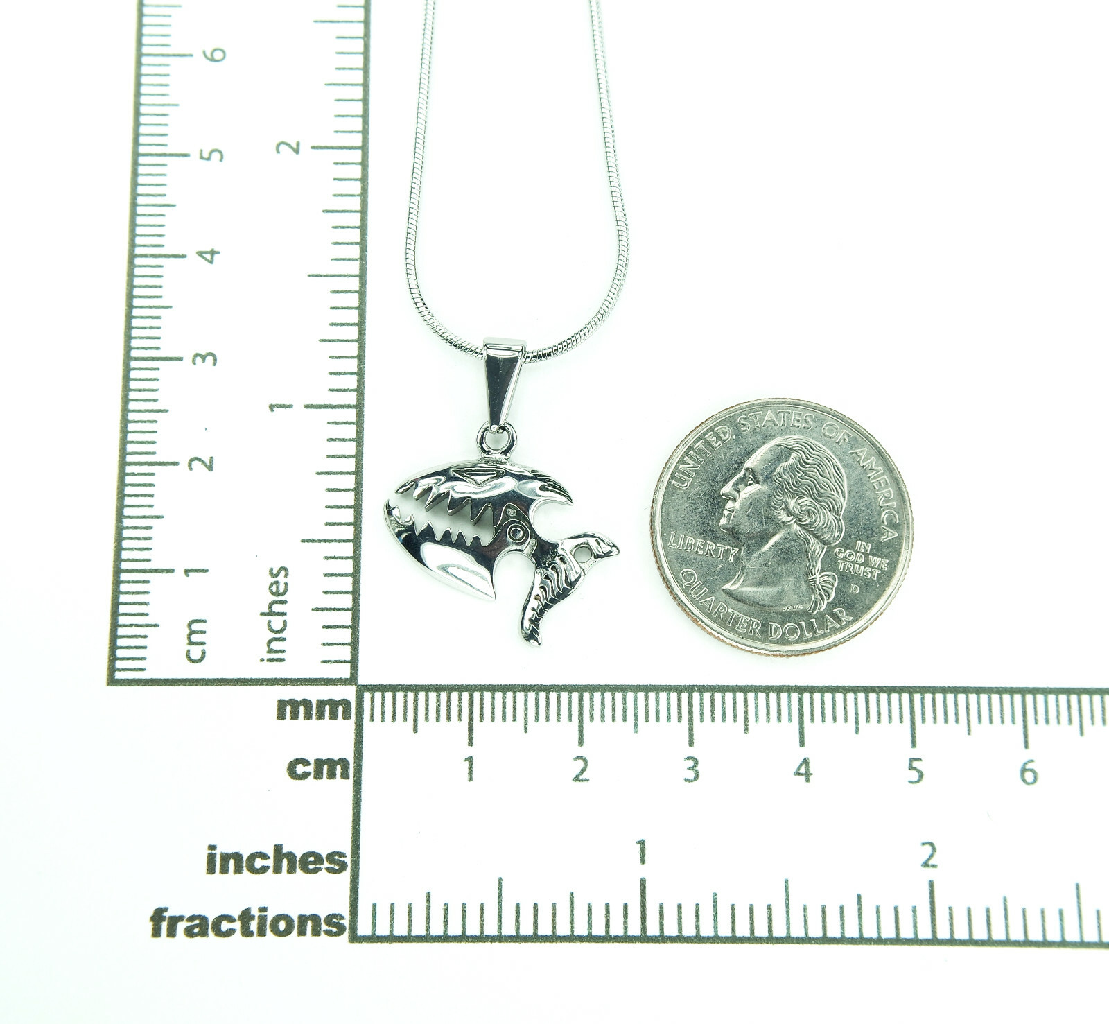 Piranha Necklace, Pure 304 Stainless Steel, Strength Savagery Fertility Teamwork