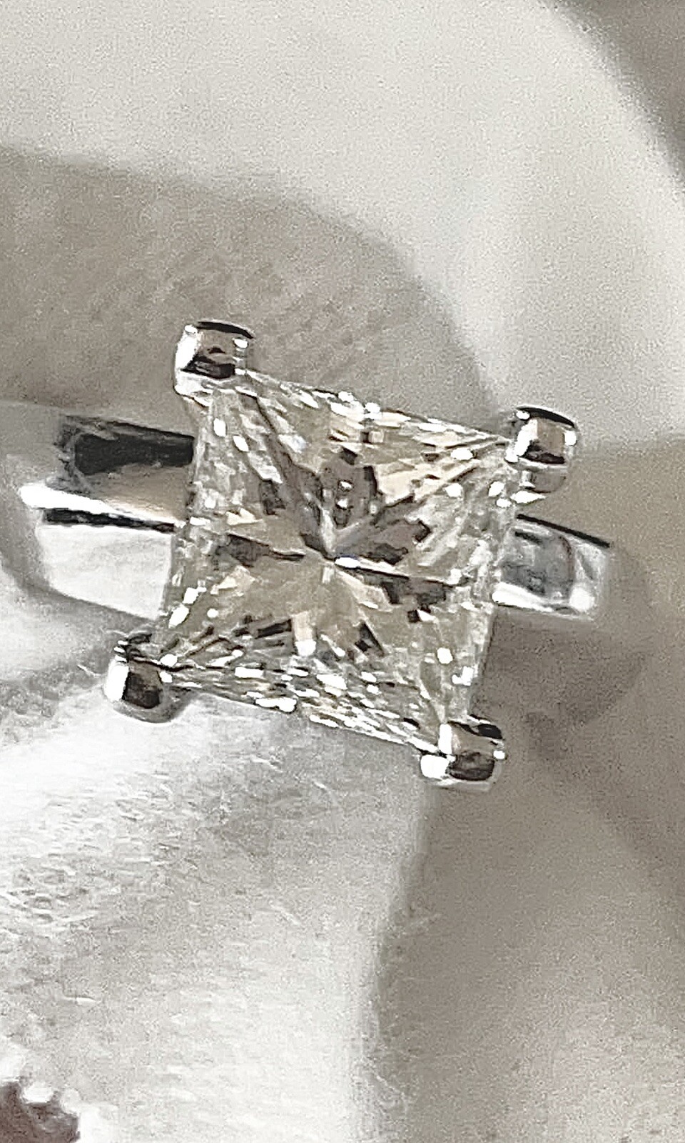 3.19 ct VS1 Very Good Cut Natural Diamond Ring Solid 14k White Gold.7.9g EGL