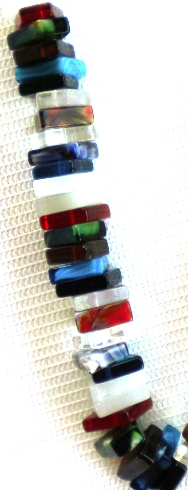 NEW–TRAPEZOIDAL SHAPED MULTI-COLORED GLASS BEADS FOR JEWELRY MAKING~NEW