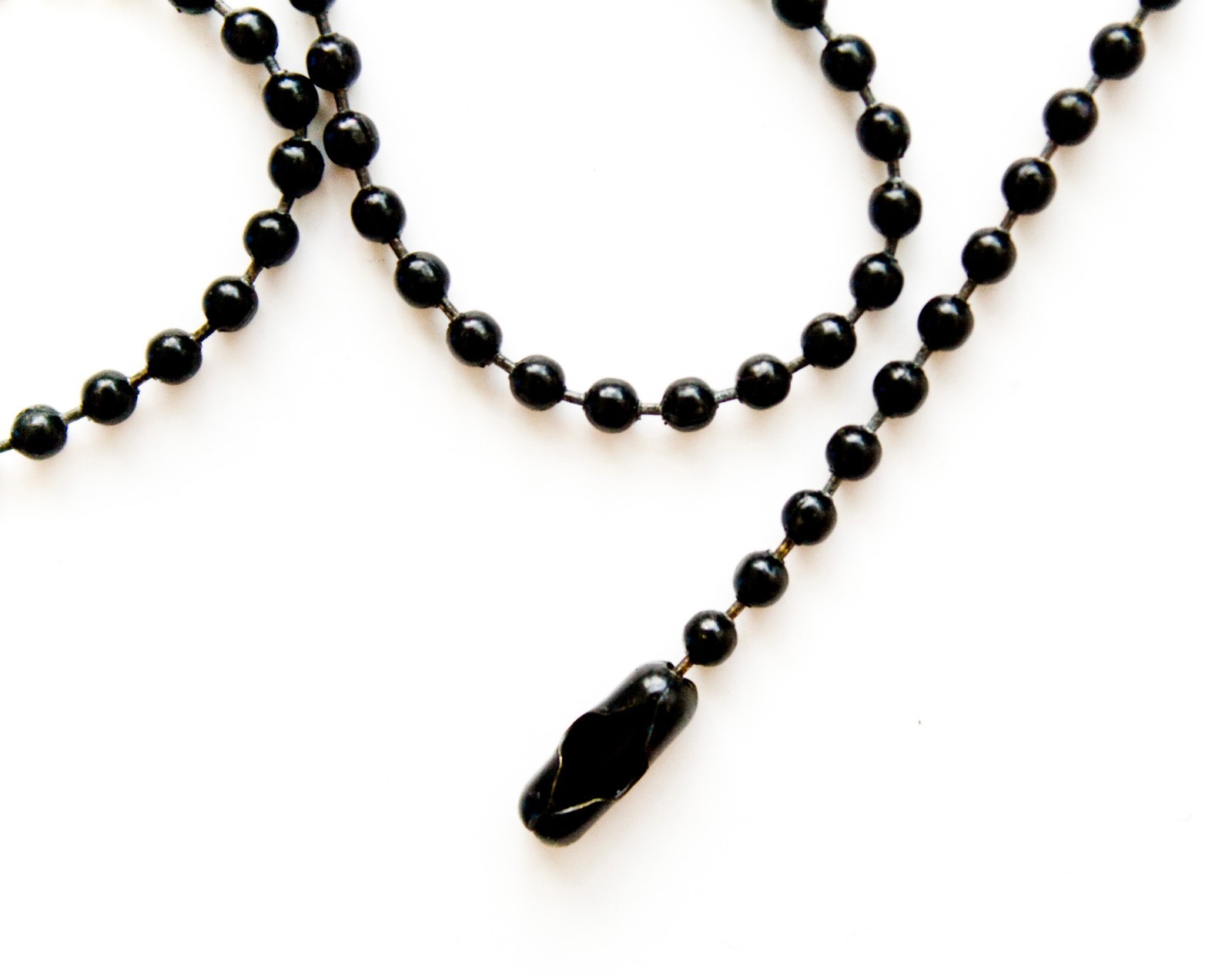50 pc BLACK EPOXY 24″ BALL CHAIN NECKLACE 2.4MM BEADS #3 WITH FREE SHIP USA ONLY