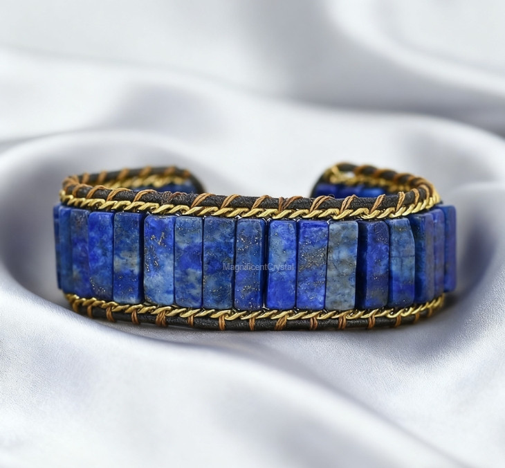 Premium Lapis Lazuli Bracelet Genuine Natural Stone Balance Handmade Jewelry