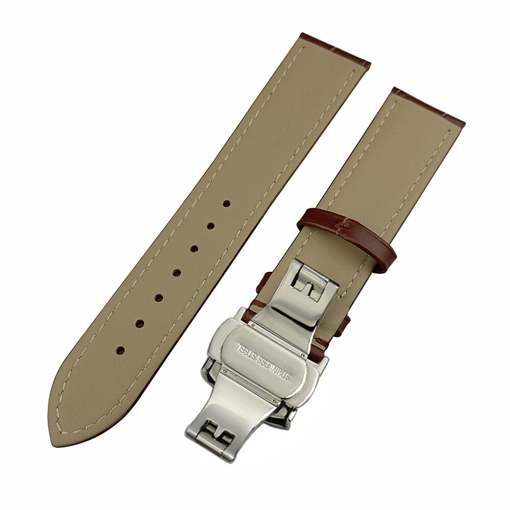 Men’s Genuine Leather Watch Strap Band Black Brown 14 16 17 18 19 20 21 22 24mm