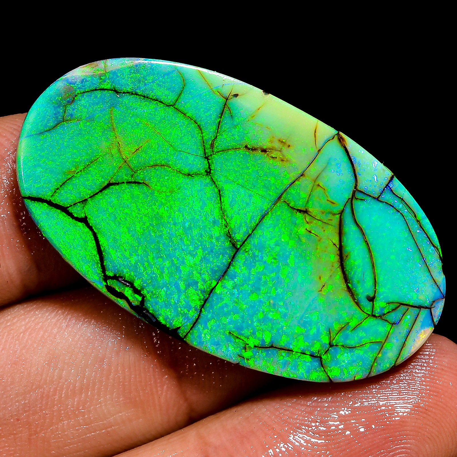 20.60 Ct Sterling Monarch Opal Oval Cabochon 21x39x3 mm Opal Loose Gemstone lp50