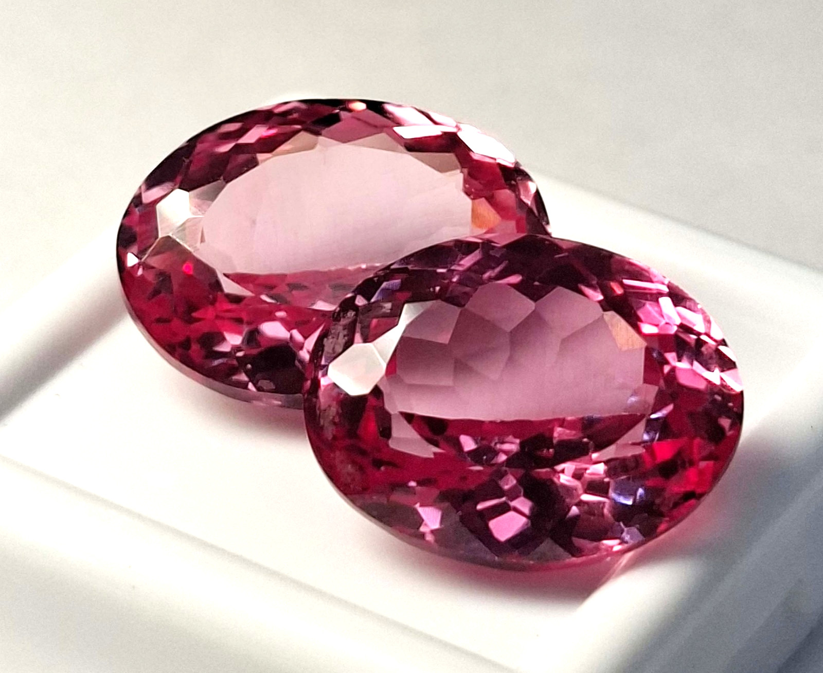 PINK Morganite Natural Oval Cut 23-25 Ct Pair Certified Loose Gemstone TQ1808