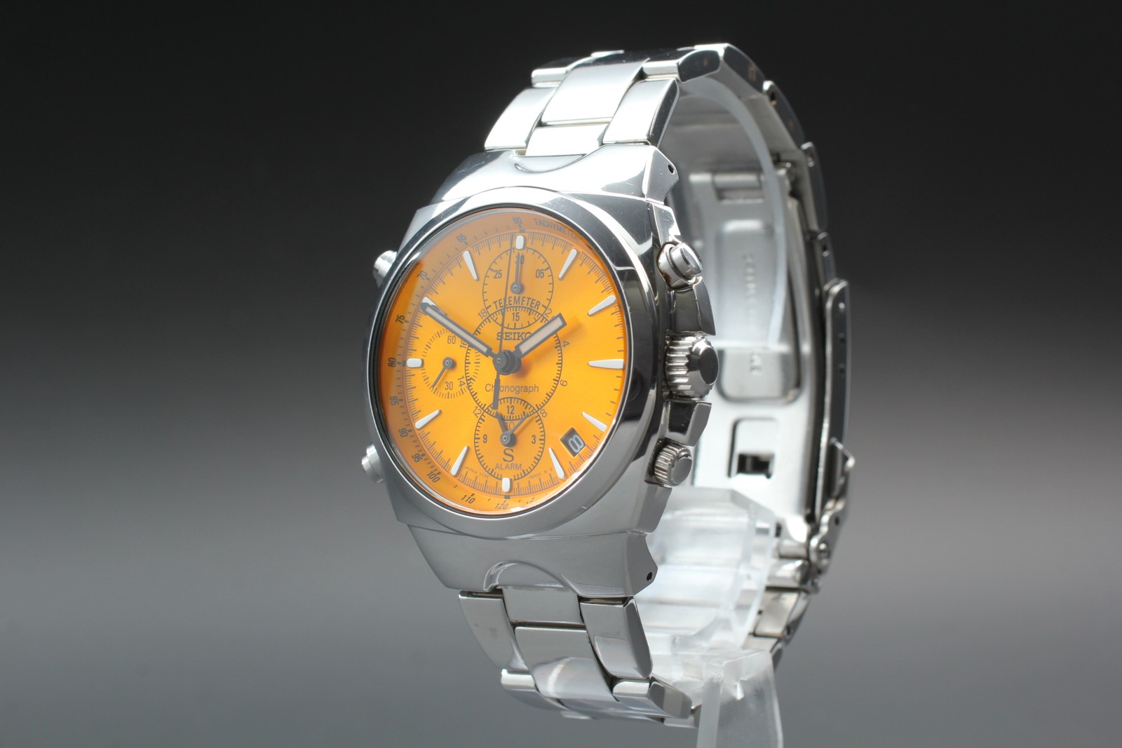 Vintage [N MINT] Seiko SUS Chronograph 7T32-9000 Yellow Dial Quartz Men’s Watch