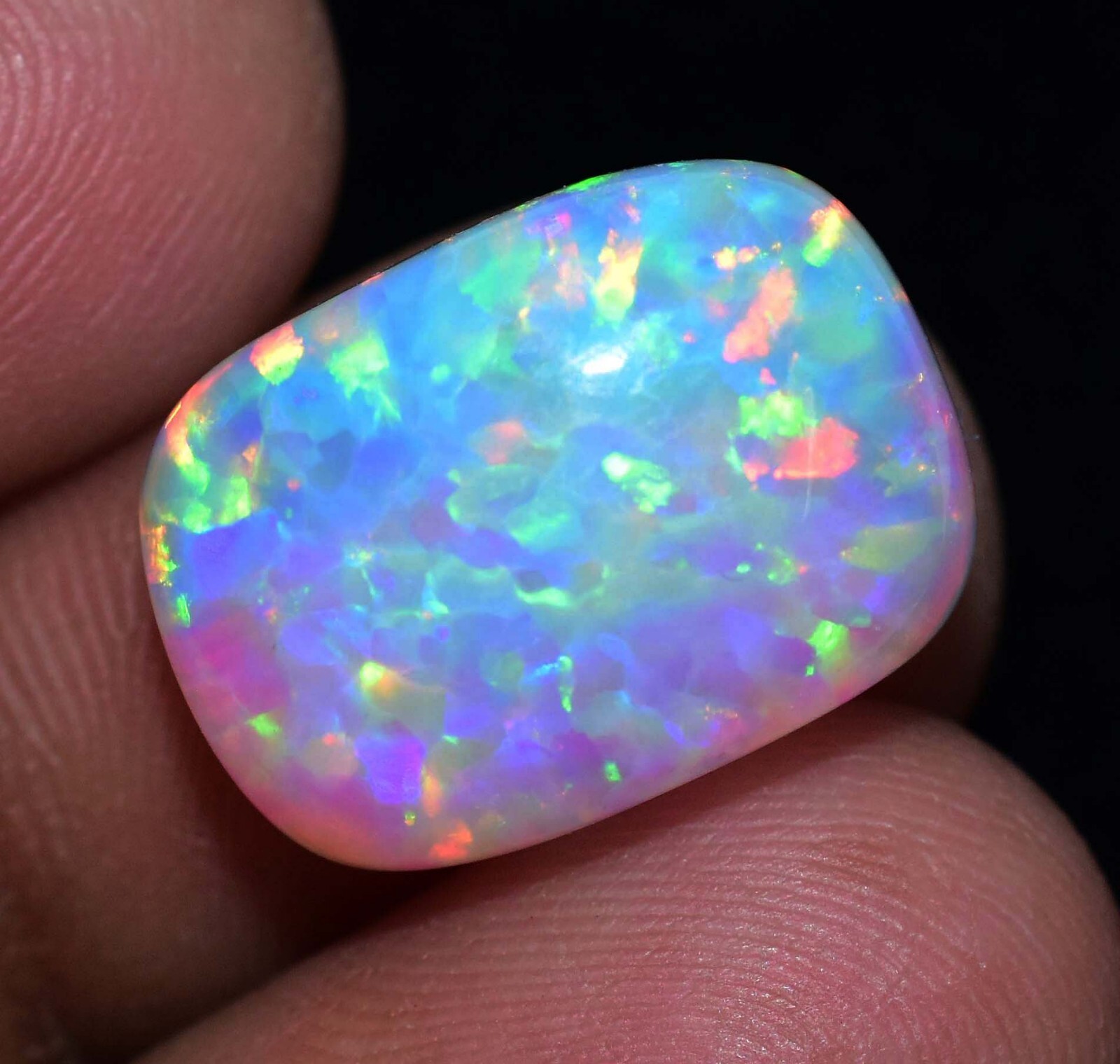 Natural Ethiopian Fire Opal 10.90 CT Certified Play Of Color 17X12 MM Gemstone
