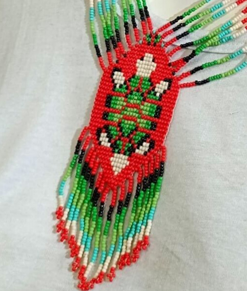 Handmade Necklace Seed Bead Boho American Style Nativ Beaded Multi Strand