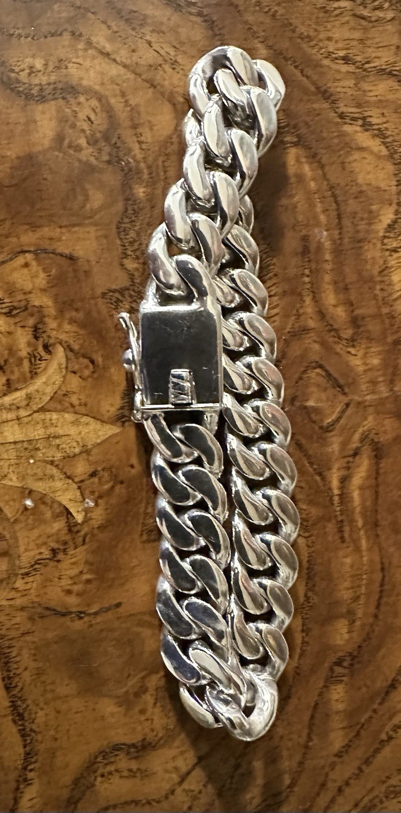 silver cuban link bracelet 72g