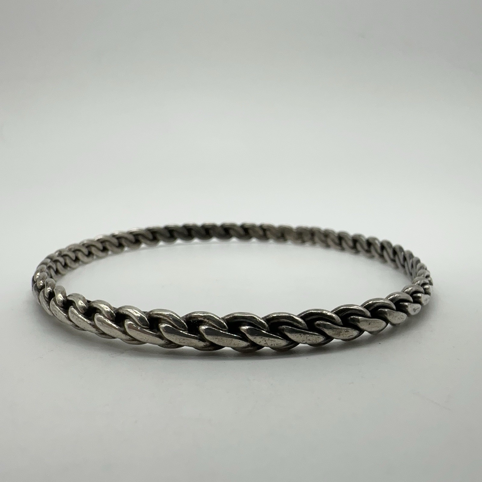 VTG Taxco Mexico Sterling Silver Twist Bangle Bracelet 18.3g #bct