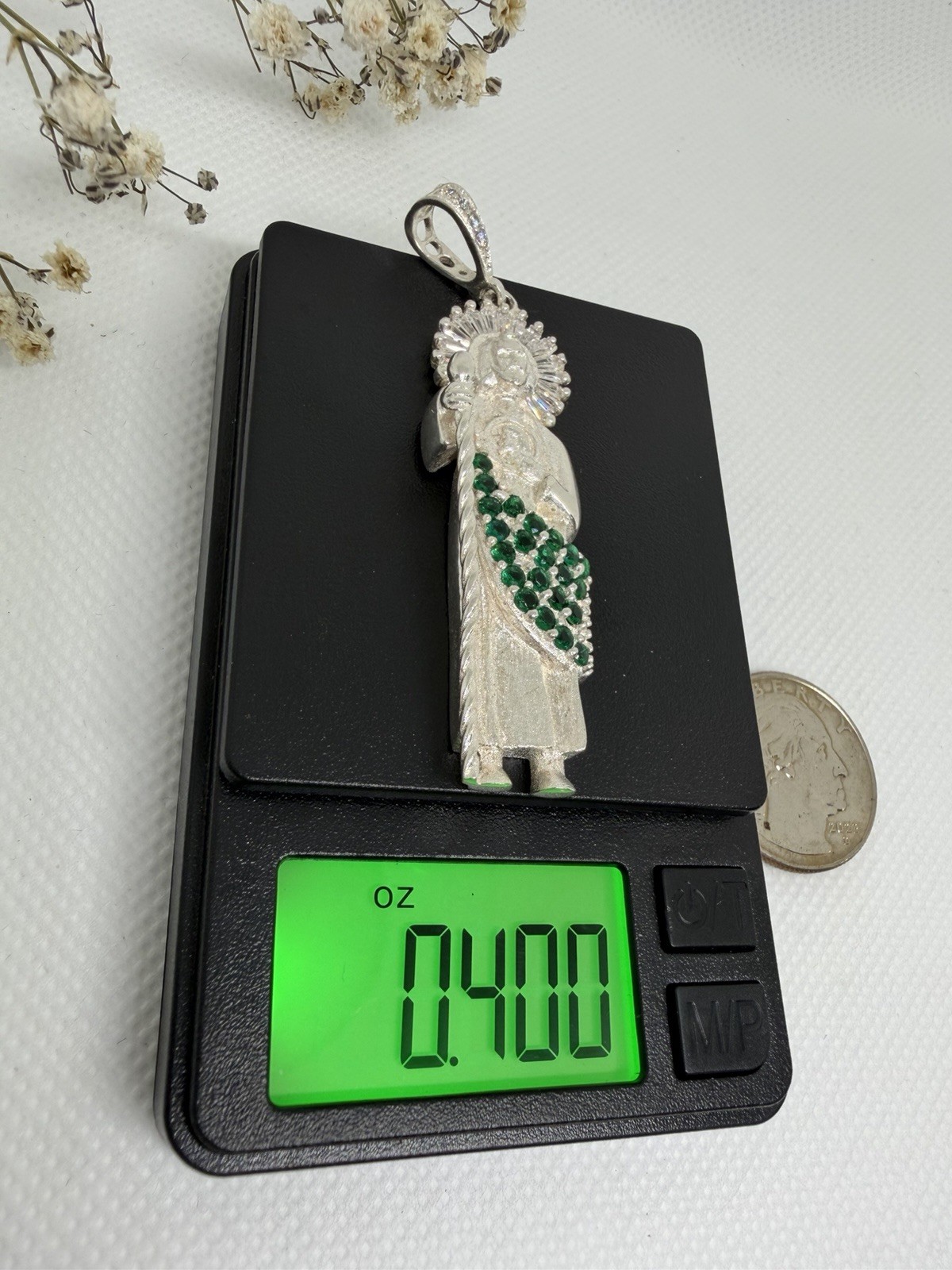 Dije San Judas Plata 925 Con Zirconia Silver Pendant Necklace Made In Mexico