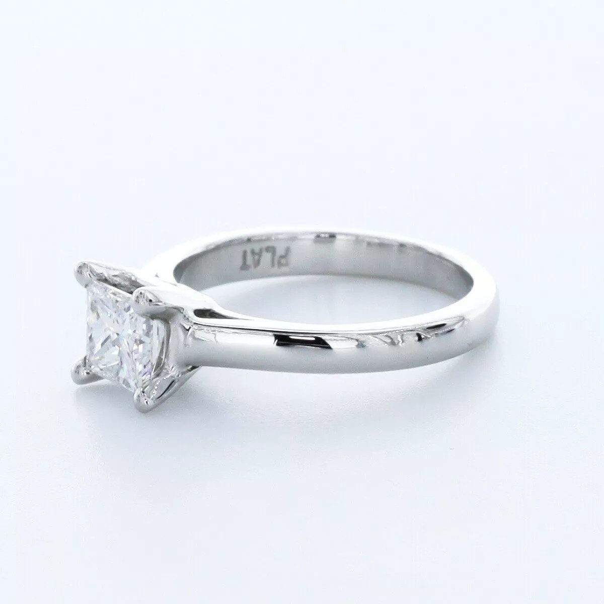 Solitaire Engagement Ring Platinum 1.06 Carat Princess Lab-Grown Diamond H VS1