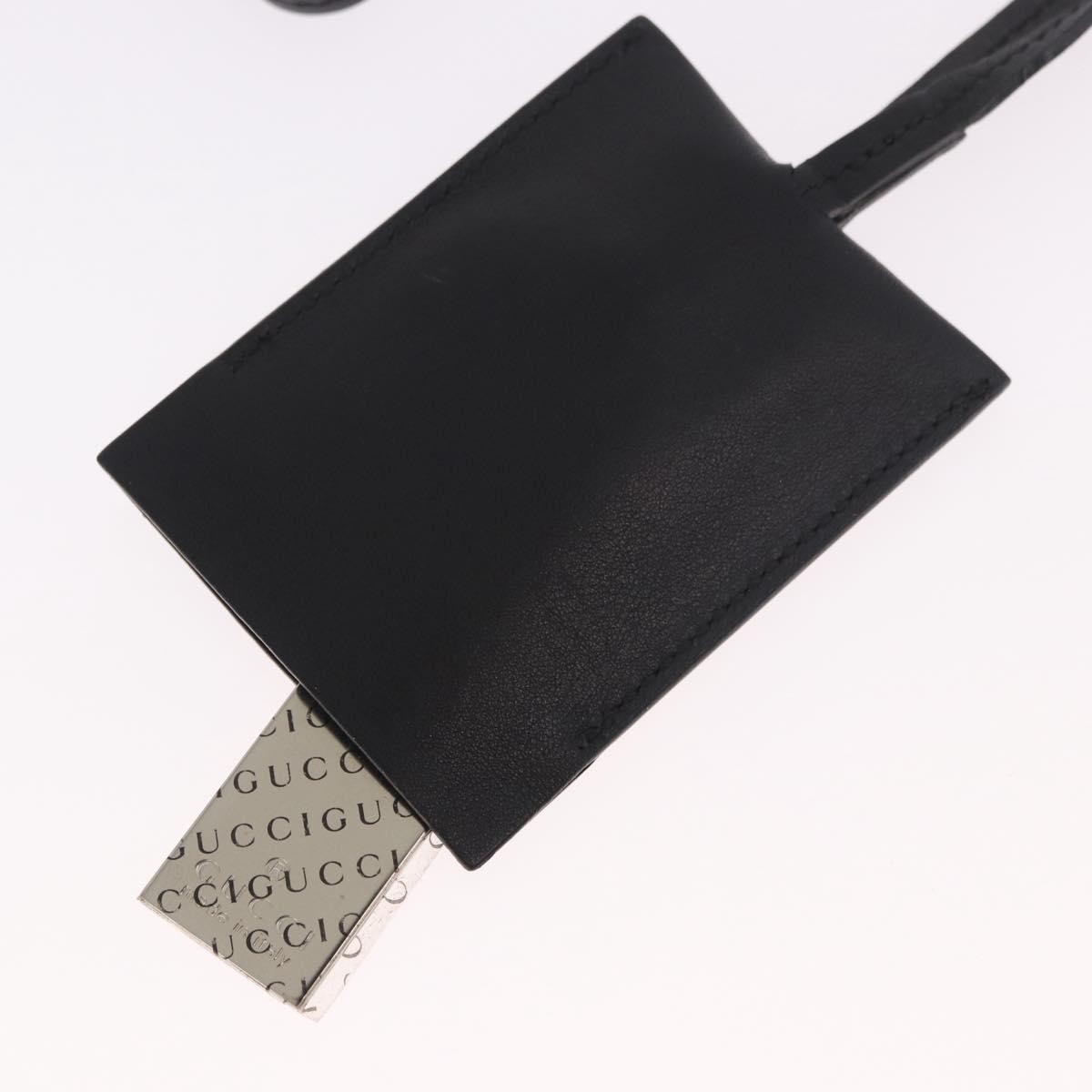 GUCCI Clochette Necklace Leather Black Auth SW2359V
