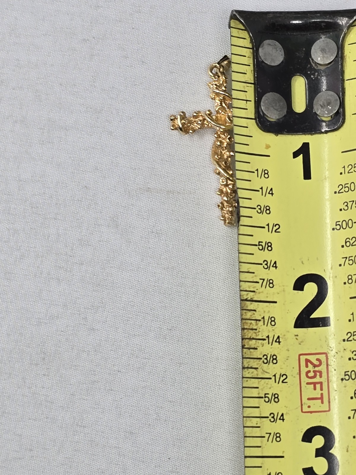 ​Vtg 14k Yellow Gold Ivy Vine Nugget Cross Pendant 3g