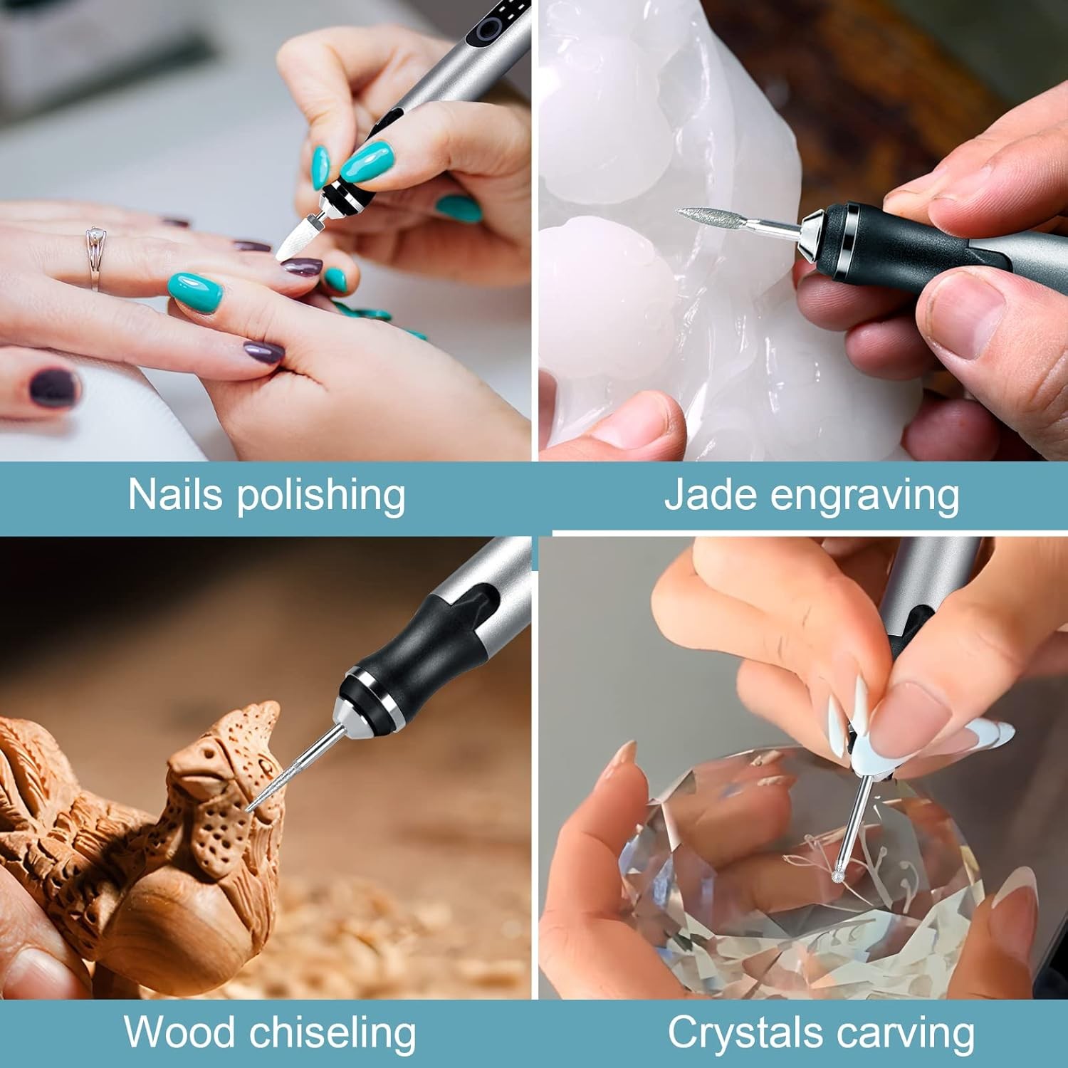 Electric Engraving Pen with 37 Bits USB Rechargeable Cordless Engraving Machine