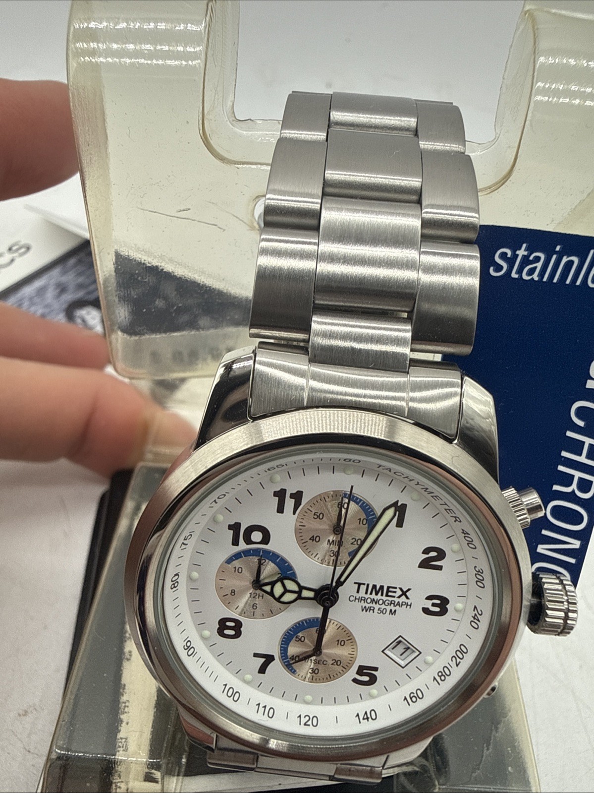 Timex Chronograph SR927W Cell Chronograph WR 50 – Needs Battery