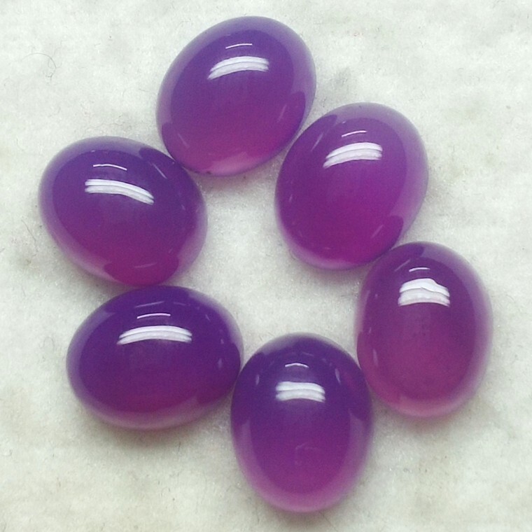 Natural Purple Chalcedony Oval Cabochon Size 10x12mm Chalcedony Loose Gemstone