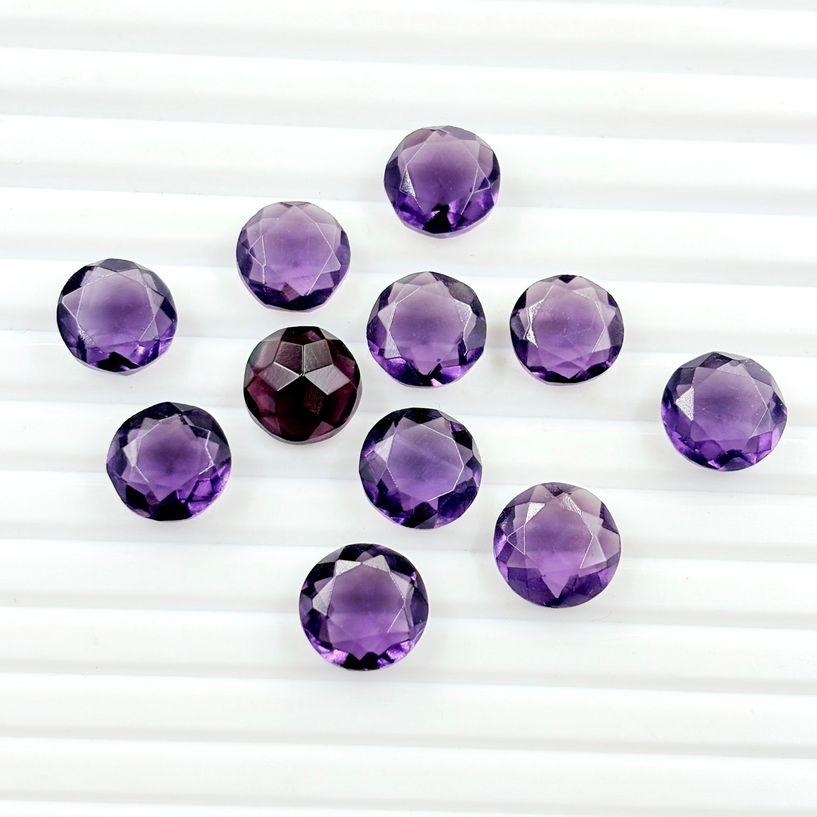 20 Pcs Faceted Purple Amethyst Hydro Quartz Loose Gemstone -6mm-25mm Approx