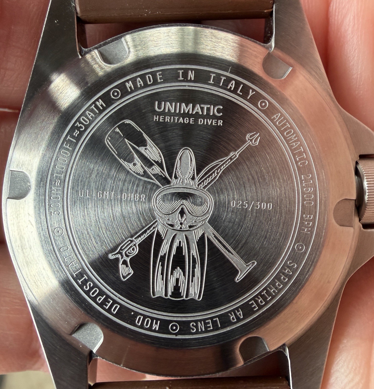 Limited Edition (#25 of 300), Unimatic U1-GMT-DHBR | Diving Heritage Collection