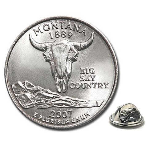 Lapel Pin Montana State Quarter Coin Pin Uncirculated U.S. Quarter 2007