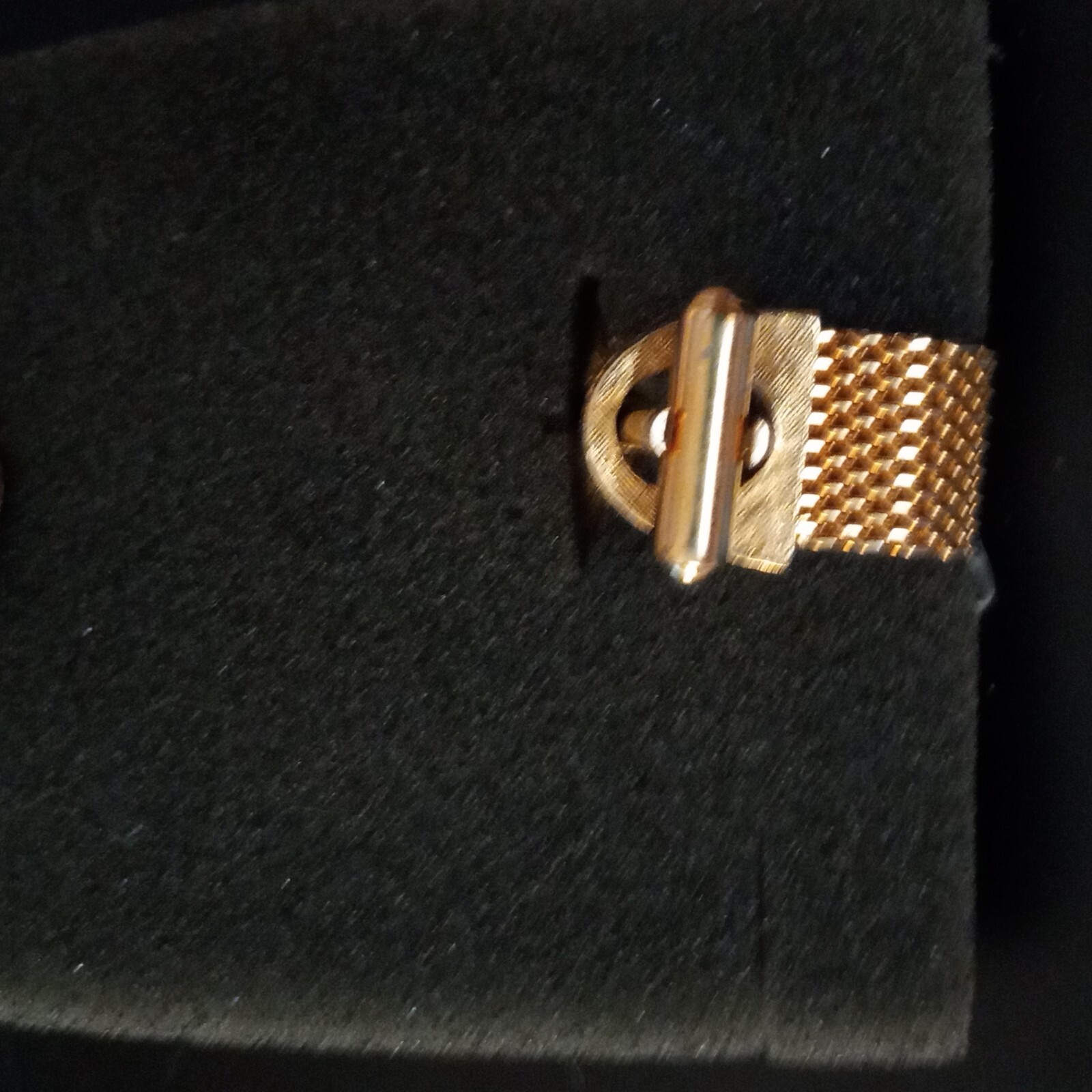 Unique Moon Glow Goldtone Cufflinks. Blue Green