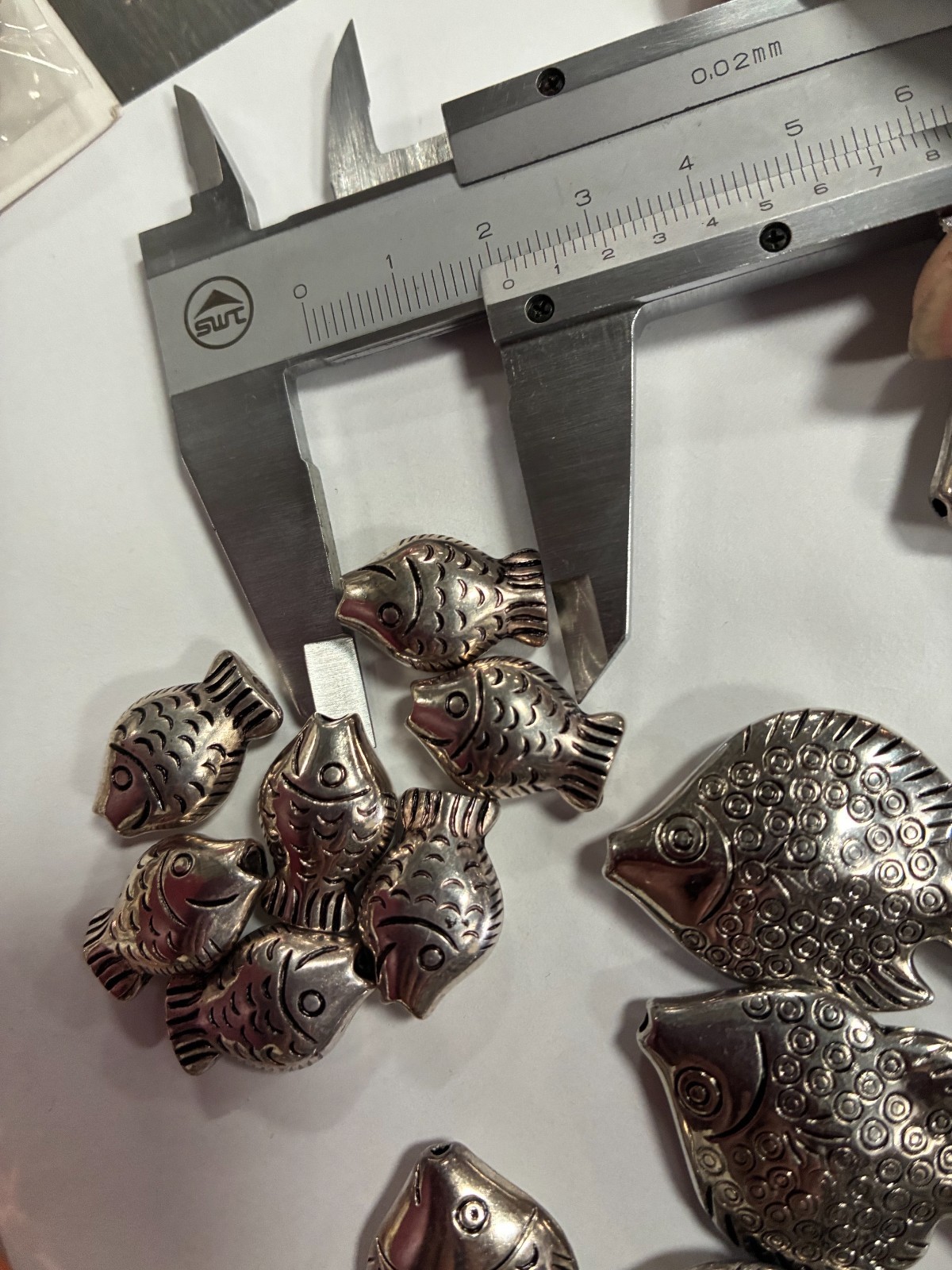 Fish Beads for Jewelry Making Antique Silver Mix size 33mm 50 pcs