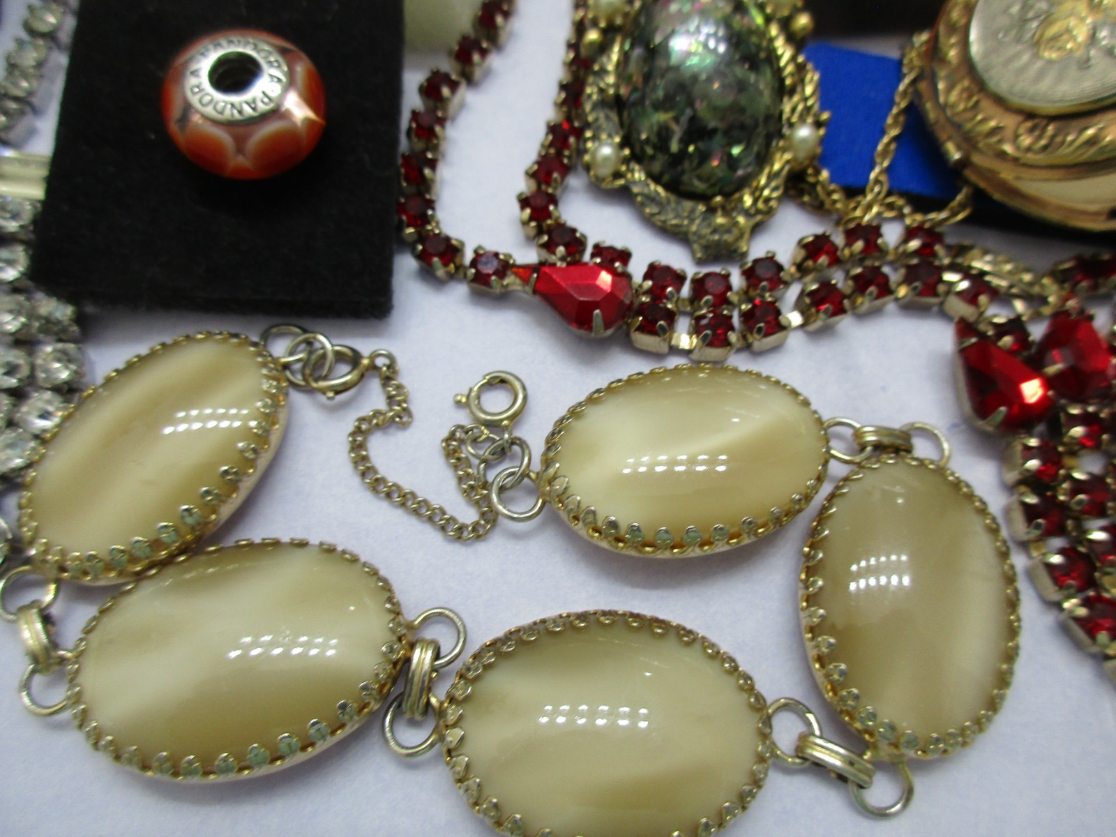 Vtg-Now Jewelry Lot Locket Cameo Heart Box AUSTRIA MONET PANDORA 925 +s/signed