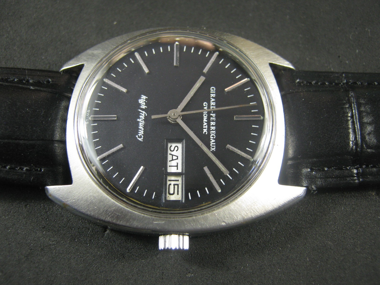 GIRARD PERREGAUX HIGH FREQUENCY GYROMATIC Black Dial Serviced Men’s 35mm