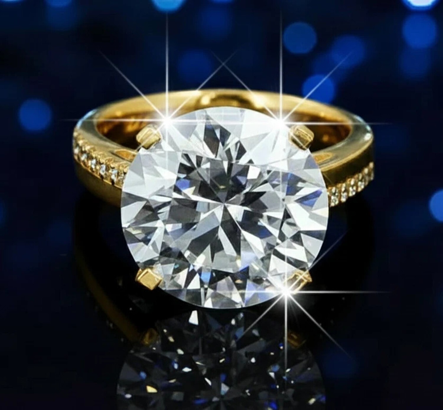 925 Sterling Silver 7.36Ct Round Lab Diamond Ring VS1 F Color Engagement