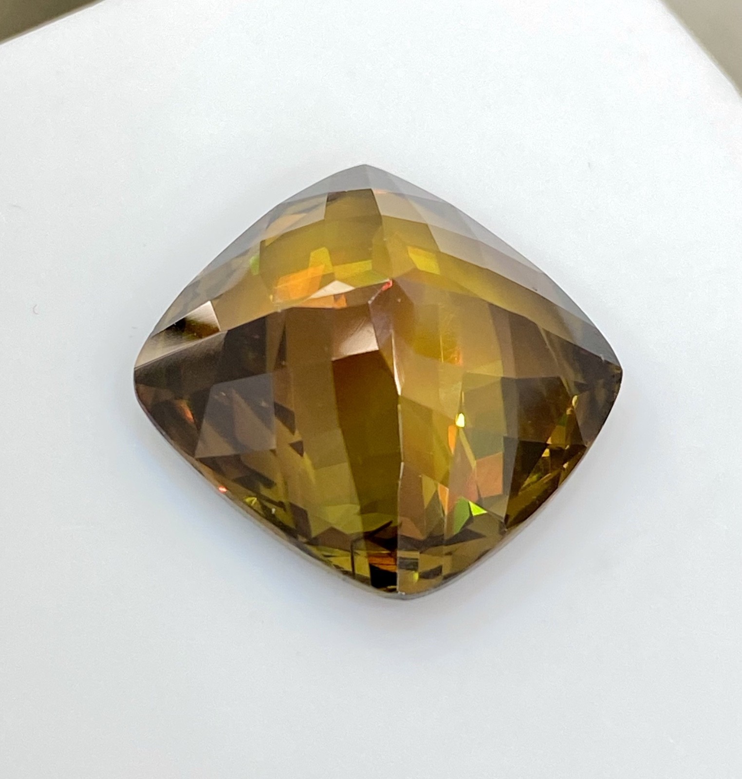 Natural 23.10ct Chrome Sphene, Cushion Cut Large Green Sphene (Titanite), Loose.