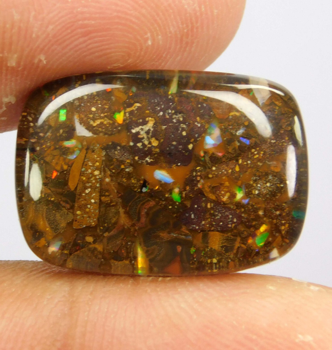 14.30 Ct Natural Koroit Boulder Opal (20.7×14.3mm) Top Quality Australian Stone