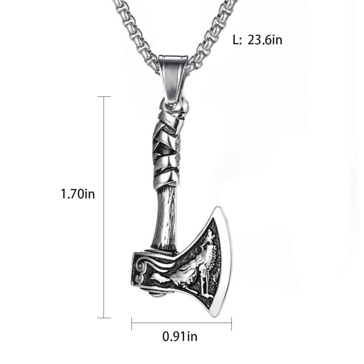 Retro Viking Weapon Pendant Necklace Set 3Pcs Mjolnir Axe Spear