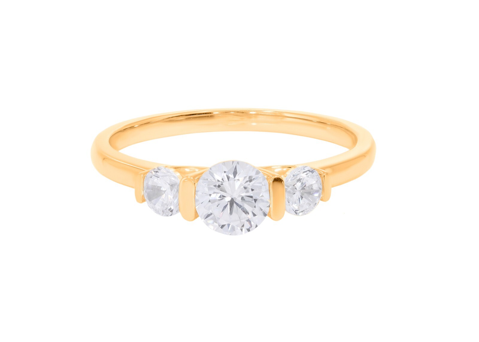 0.87 ct Round Lab Grown Diamond Engagement Ring Certified 14k Gold