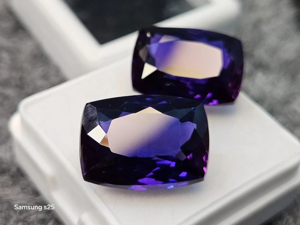 Natural Amazing Pair Purple Tanzanite Cushion Cut 25 Ct IGL Loose Gemstone 6JHH