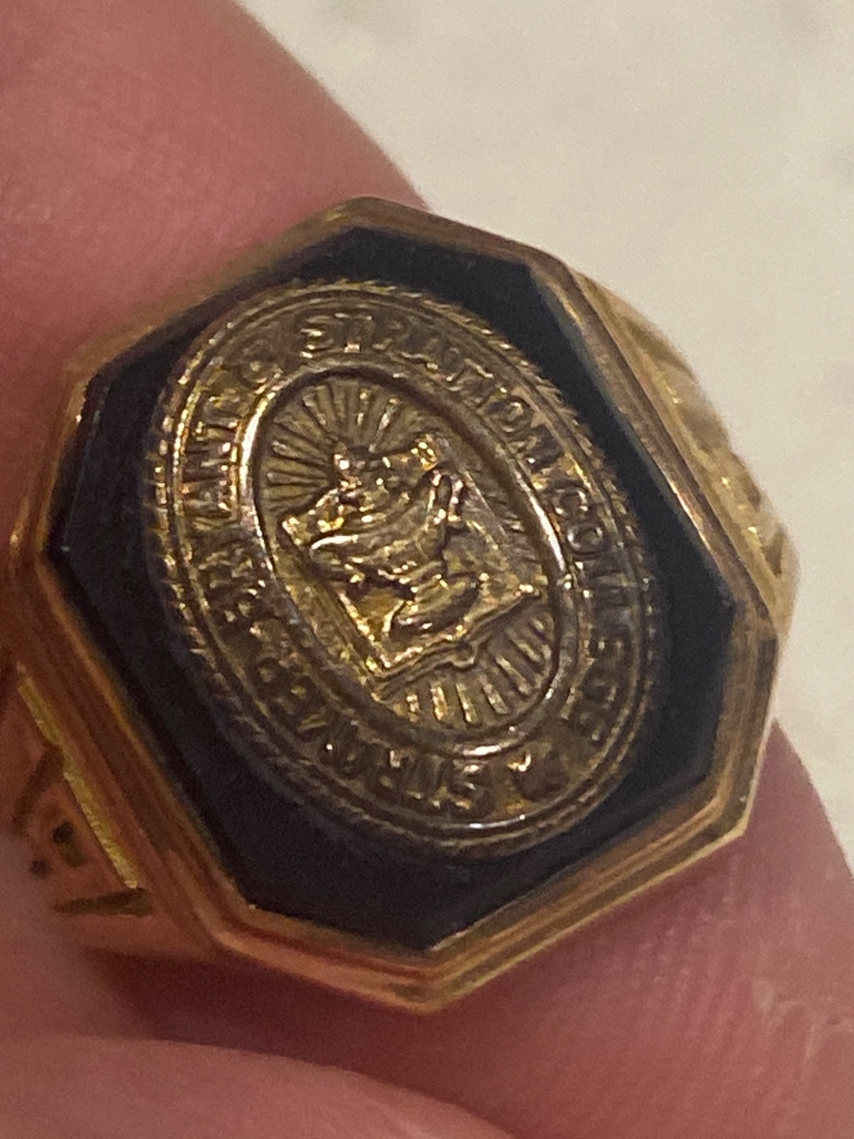 vintage 1951 Jenkins Stratton Bryant Strayer College 10k onyx class ring