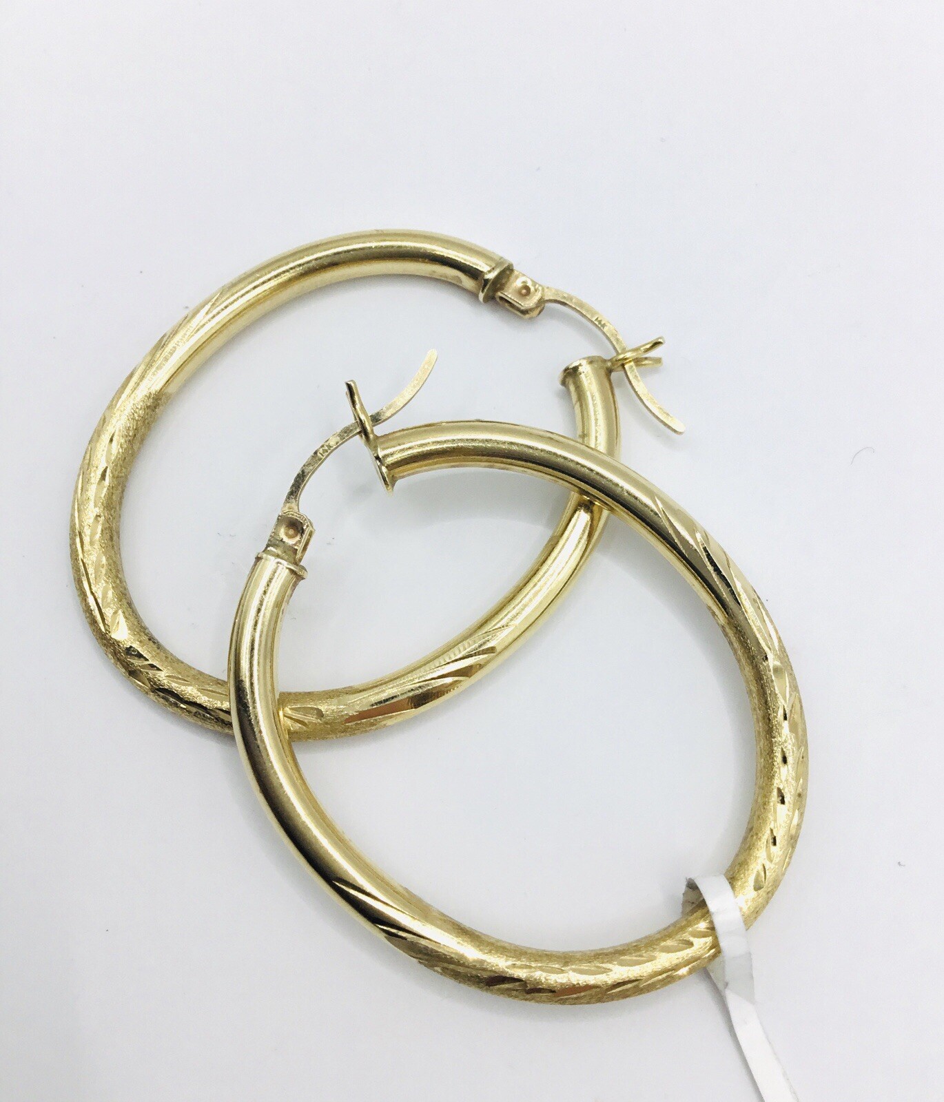 Solid 14k Yellow Gold Hoop Earrings – 2.7g, 3.6cm