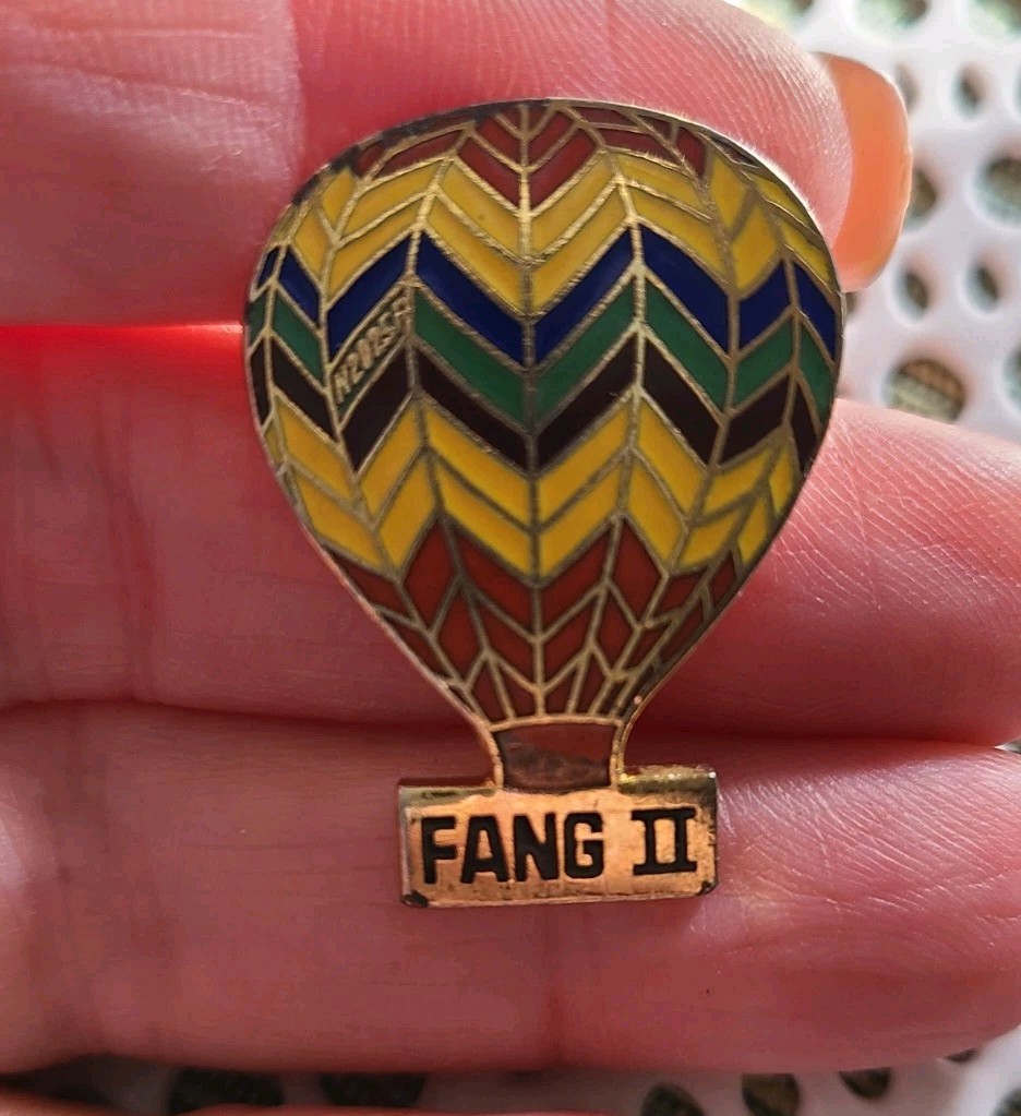 Vintage Fang II Hot Air Balloon Pin 1980’s Metal and Enamel Colorful