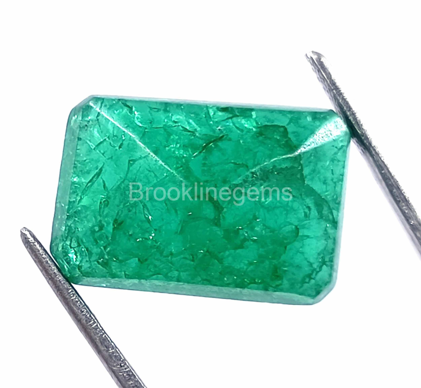 Natural EGL Certified 20 Ct Zambia Emerald Cut Green Emerald Loose Gemstone EKU