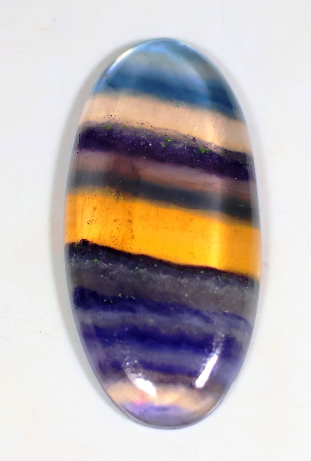 30 Crt 5X16X35 mm Natural Multi Purple Fluorite Oval Cabochon Gemstone KC-107
