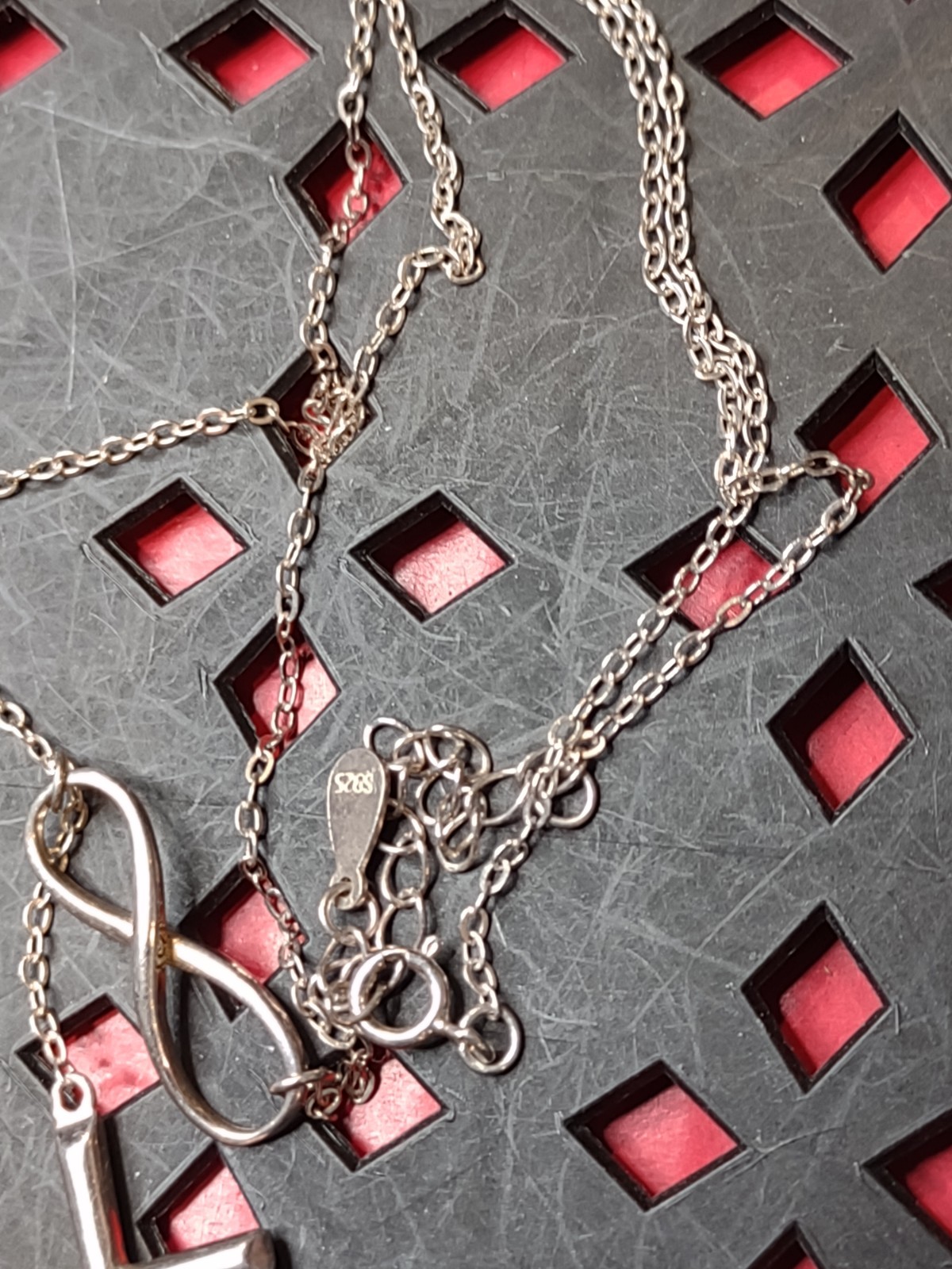 18 Inch Sterling Silver Infinity Cross Necklace