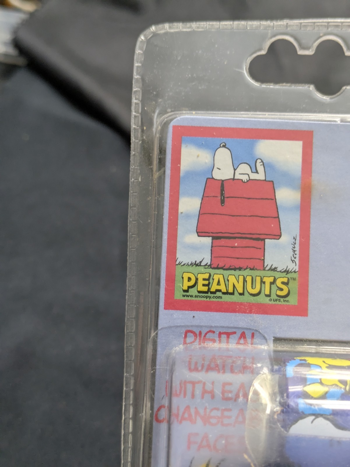 Vintage Peanuts Snoopy Digital Watch with Interchangeable Faces Blue EGC New