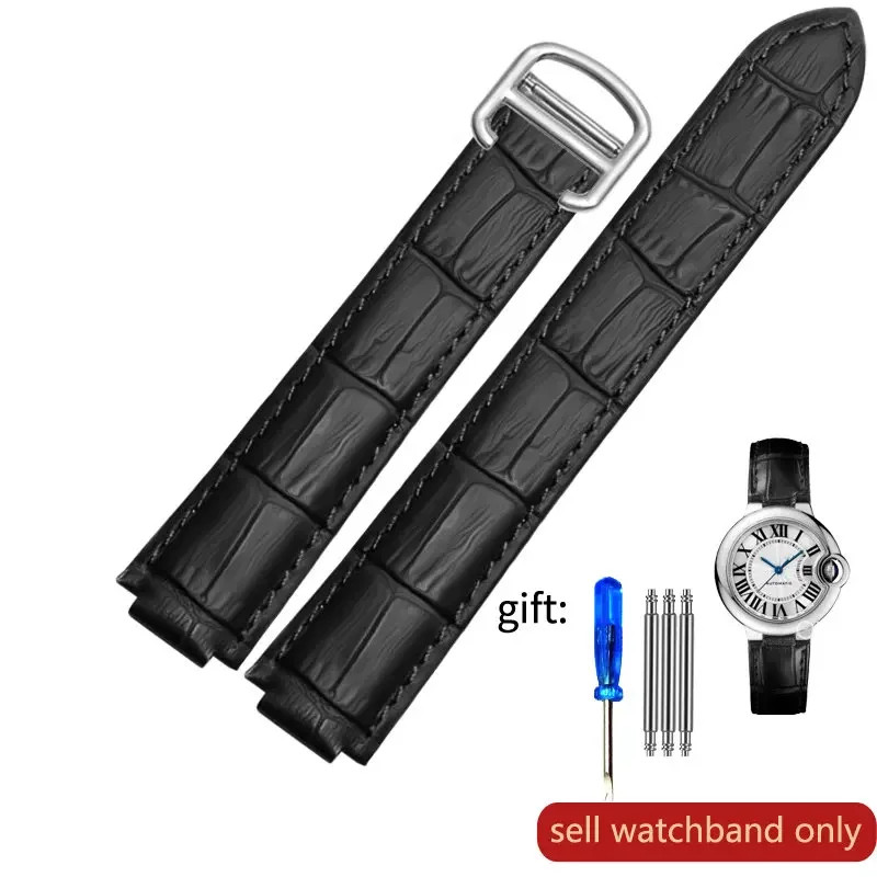 Genuine Leather Strap for Cartier Blue Balloon Men Women Vintage Soft