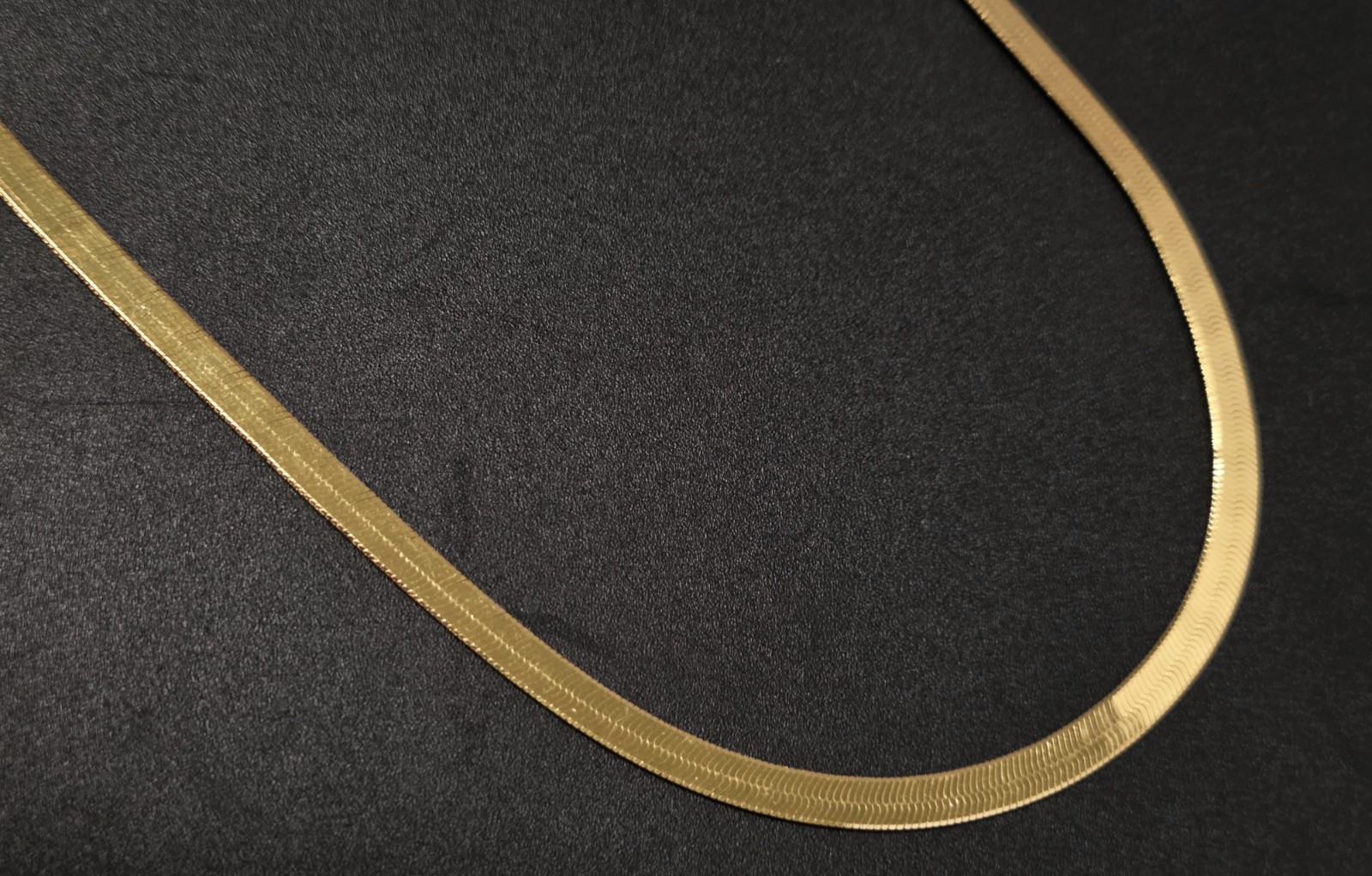 MILOR 5mm Gold over Sterling Silver Flat Herringbone Necklace 18″ Long 925 ITALY