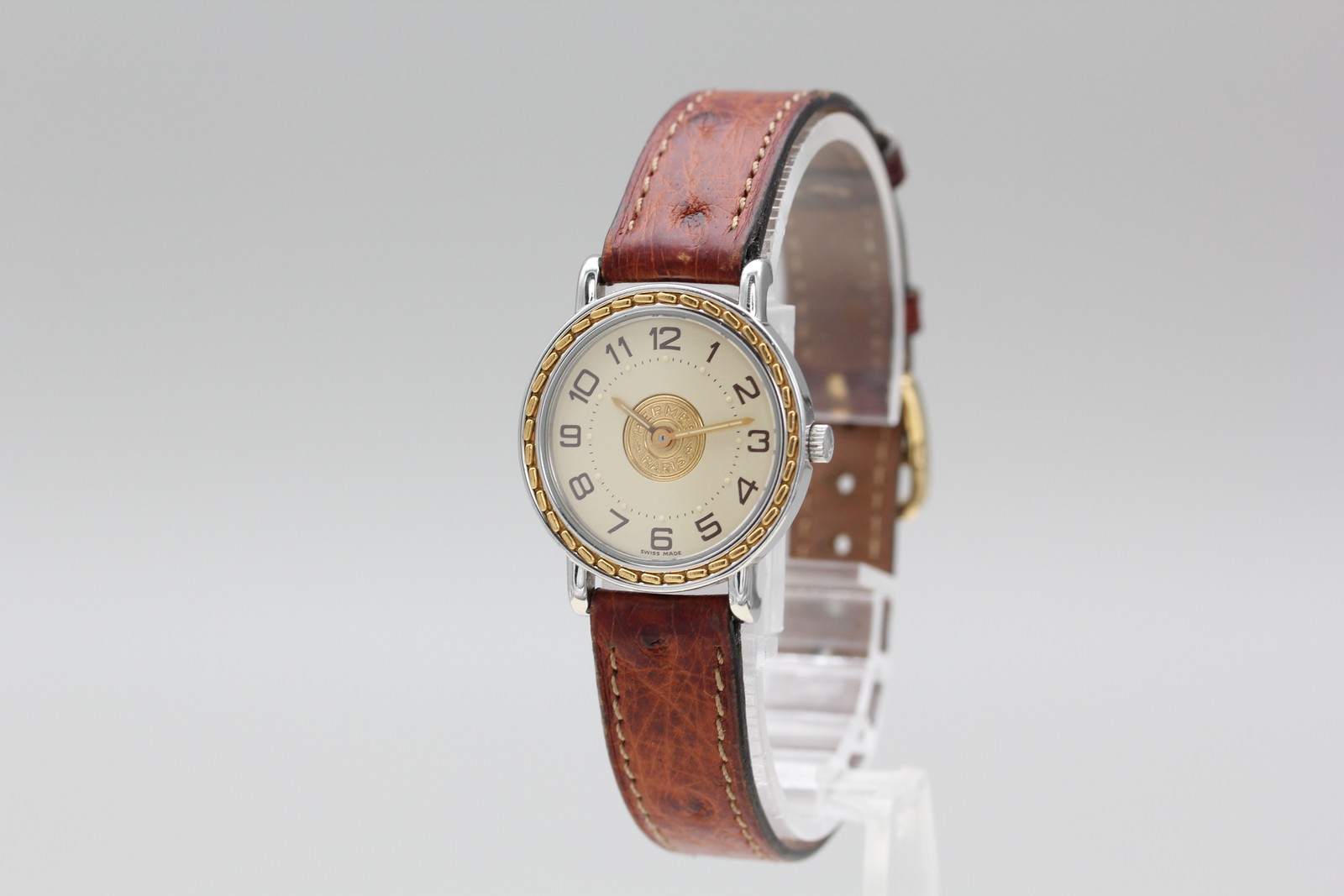 [N MINT w/ Box] Vintage HERMES Serie 24mm Ivory Dial Quartz Women’s Watch JAPAN