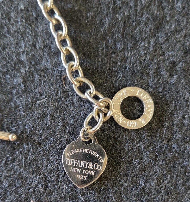 Tiffany & Co. Return to Tiffany Heart Tag 925 Toggle Oval Link Anklet/Bracelet