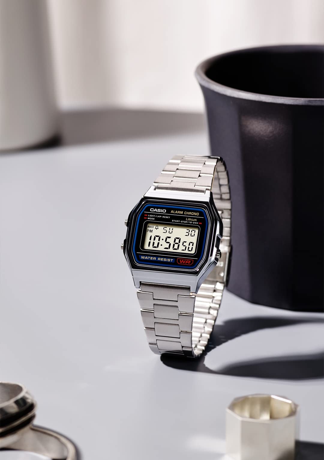 Brand New Casio A158WA-1JH Digital Silver Watch Retro Classic LED Authentic