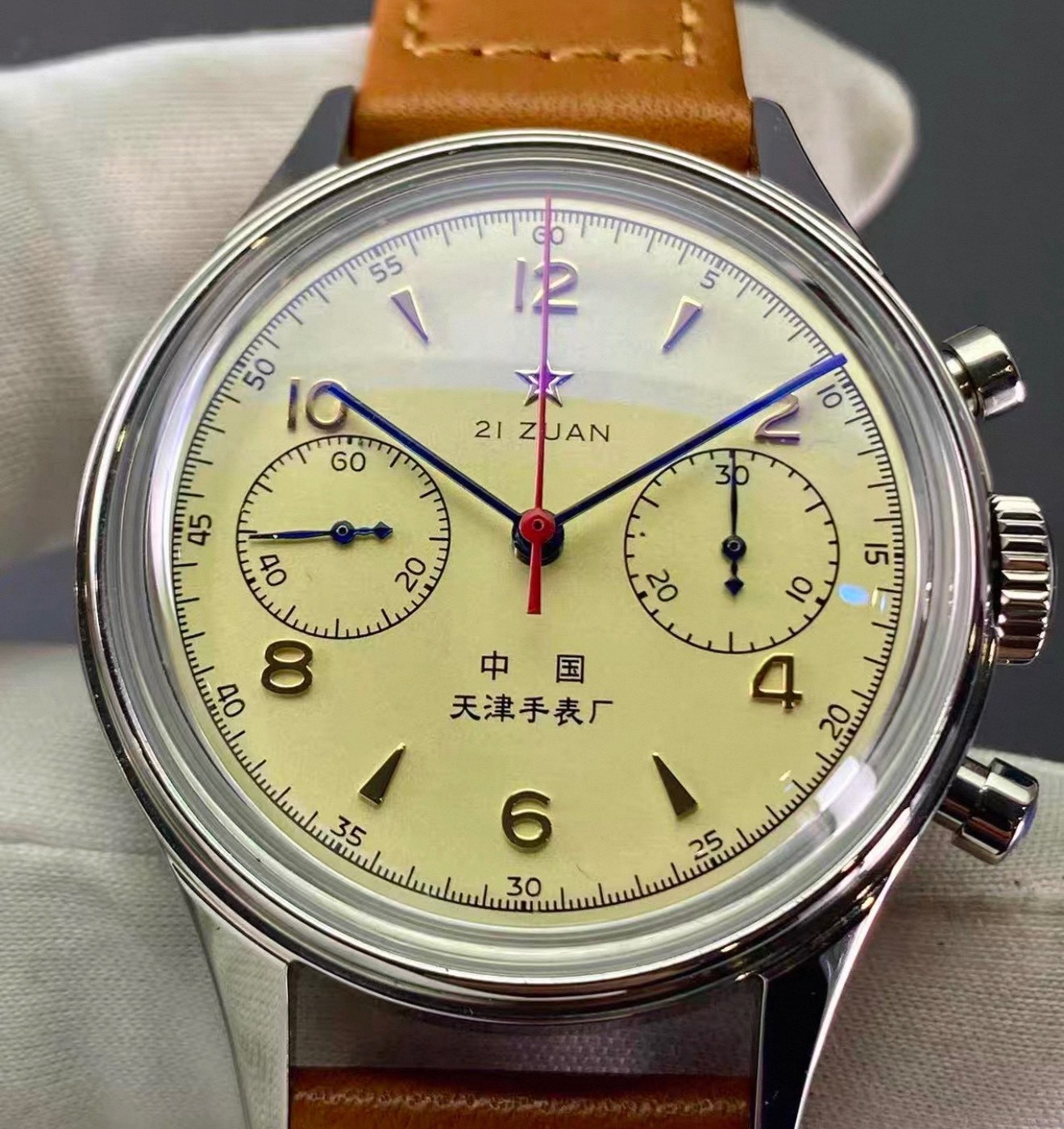 Seagull Mechanical 38mm Pilot Men’s Watch Sapphire Crystal ST1901 Gooseneck