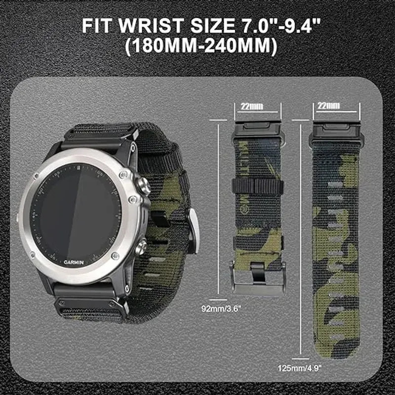 22mm 26mm Nylon Strap Fenix 7 7X 6X Epix Pro 51mm 47mm Watchband